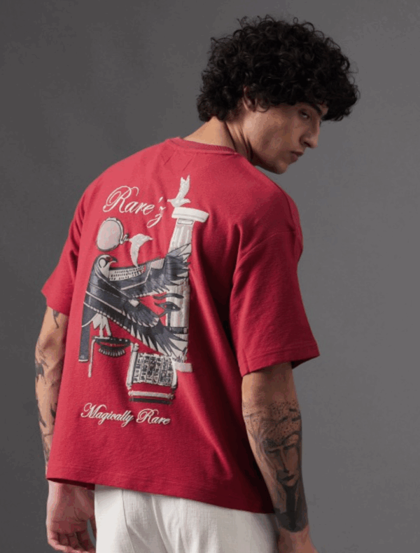 Men Graphic Printed Round Neck Cotton Oversized T-shirt
